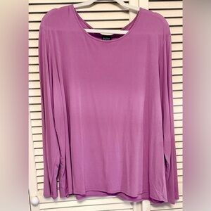 Eileen Fisher silk Long Sleeve Top orchid pink plus 3x boho